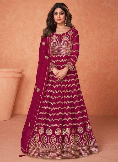 Pink Colour AASHIRWAD KHAAS Heavy Wedding Wear Georgette Latest Designer Suit Collection 9215